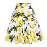 Black Rose Printed Floral Skirt High Waist Women Cotton 50S 60S Punk Flare Retro Vintage Skirt Vd0020