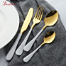 Buygo 4 Pcs 1010 Cutlery Gift Set Fork Knife Spoon Restaurant Party Tableware Eating Utensils Black Flatware Silverware Set