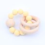 C'dear Multi-Colored Comprehensive Wood Educational Children Shaking Baby Rattle and Teether Giftset, Teething Ring//