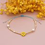 Charm Daisy Flower Beads Bracelet Bangle for Women , Bohemia Handmade Crystal Seed Beads Daisy Bracelet