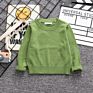 Children's Clothing Kid's Autumn and Solid Color round Neck Pullover Sweater Candy Color Base Shirt Sweater