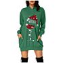 Christmas Hoodies Women Long Sleeve Sweatshirt Christmas Printed Pocket Women Sweatshirt Dress Hoodies