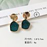 Clarmer Spring Design Korean Jewelry Geometric Enamel Acrylic Resin Pendant Earrings for Women