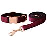 Classic Velvet Dog Bow Tie Collar and Leash Set Pet Gift with Bow