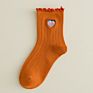 Colorful Fruit Embroidery Cartoon Socks Women Agaric Ruffle Edge Pile Socks Caramella Socks