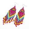 Colorful Handmade Seed Beads Earrings Boho Tassel Long Earrings for Women Jewelry