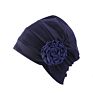 Colorful Women Chemo Cap Turban Headwear Church Hat Plain Single Flower Beanie