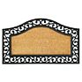 Dropshipping Half round Black Border Coco Doormat Heavy Duty Doormat Rubber-Backed Natural Coir Doormat