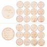 En71 Double Discs Etched Wreath Pregnancy Baby Milestone Wood Cards Wooden Memory Card for Pregnant Women Photo Souvenirs