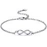 Fine Jewelry Designer S925 Real Silver Eight Earring Bracelet Women's Wedding Infinity Necklace Fine Jewelry Sets