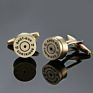 French Men's Shirt Metal Brass Enamel Cufflinks Bullet Gun Cool Cuff Links for Men