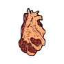 Funny Cartoon White Organ Heart Enamel Brooch Lapel Pin Collar Shirt Badges Love Rose Brooch Pins