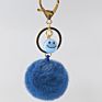 Fur Ball Keyring Imitation Faux Rex Rabbit Fur Ball Keychain Creative Car Key Chain Acrylic Smiley Hair Ball Pendant