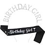 Glitter Birthday Girl Sash Rhinestone Happy Birthday Headbands Set for Girls Birthday Party Supplies