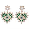 Gold Plated Big Eyes Diamond Evil Eyes Alloy Crystal Stud Earrings Women