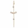 Gold Plated Copper Zircon Pearl Needle Leaves Hook Earjewelry Lightning Cuff Earrings Ear Wrap Crawlers