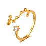 Gold Plated Cubic Zirconia 12 Zodiac Sign Letters Fine Jewelry for Women Men Birthday Gift Bijoux Constellation Rings