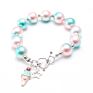 Handmade Diy Magic Color Pearls Beads Bracelets for Baby Girls Mermaid Shell Acrylic Beads Charm Bracelets