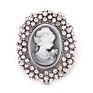 Jaenones Vintage Rhinestone Brooches Queen Head Portrait Brooch Cameo Brooch Sets
