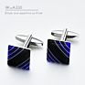 Kaidvll Cufflinks Luxury White Stripe Rectangle Cufflink Crown Crystal Novelty Cufflink for Mens