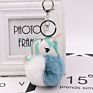 Kazufur Unicorn Fur Ball Bag Charm Pony Faux Fur Ball Keychain 8Cm