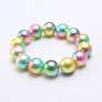 Kids Children 12Mm Cute Mermaid Beads Jewelry Fancy Tie Dye Acrylic Pearl Beaded Elastic Bracelets