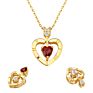 Krkc Women Jewelry 925 Sterling Silver 18K White Rose Gold Plated Garnet Gemstone Heart Shape Pendant Heart Necklaces