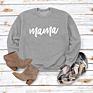 Mama Print Long Sleeve Hoodies Womens Sweatshirts and Hoodies Pullover Crop Top Hoodies