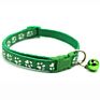 Multi Colors Paw Print Adjustable Nylon Pet Cat Dog Collar with Bell