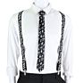 Music Print Suspender Bow Tie Set Men Women Piano Skull Rainbow Party Play Shirt Brace Butterfly Accessory Gift