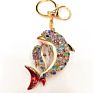 Muyang Style Multiple Diamond Dolphin Shape Keychain Colorful Alloy Kids Keychain Rose Gold Keyring for Gift