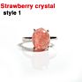 Natural Rose Quartz Malachite Different Gems Adjustable Larimar Ring