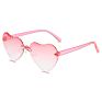 Newest Gradient Rimless Cartoons Love Heart Shape Kids Boy Sunglasses Girls Manufacture for Uv Sun Glasses