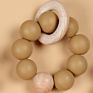 Custom Non-Toxic Wooden Teething Toy Silicone Beads Baby Teether