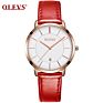 Olevs 5869 L Luxury Olevs Quartz Genuine Leather Strap Minimalist Ultrathin Wrist Watches Waterproof