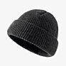 Outdoor Slouchy Running Knitted Ribbed Beanie Hat Acrylic Cuffed Knit Fisherman Beanie Hat