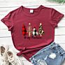 Retro Merry Christmas Trees T-Shirt Cute Women Holiday Gift Shirt