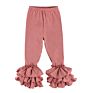 Sales Toddler Ruffle Leggings Solid Color Triple Cotton Kids Clothing Girls Ruffle Pants