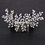 Silver Pearl Crystal Wedding Hair Combs Hair Accessories Bride Bridesmaid Jewelry for Women