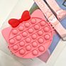 Strawberry Bag Purse Handbags Push Pop Bubble Toy Fidget Silicone Crossbody Sensory Toys Messenger Bag