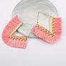 Style Alloy Geometric V-Shaped Color Flower Vintage Women Spring Female Boho Tassel Hoop Earrings