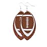 Trending Unique Rugby Football Sports Earings Water Drop Glitter Leather Teardrop Earrings Women