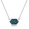 Turquoise Diamond Pendant Necklace Simple Clavicle Chain Multicolor Crystal Cluster Christmas Gift