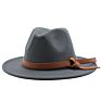 Wide Brimbeige Women Floppy Wooden Felt 15Cm Hats Jazzy Chapeau Fedora Hats with Logo