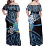 Women Maxi Dress Polynesian Hibiscus African Tribal Grey Pattern Dress Maxi Women Size plus Dress Night Women Wear