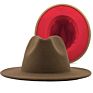 Wool Felt Red Bottom Double Sided Fedora Hats Two Tone Fedora Hat Women