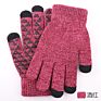 Wool Knitted Touch Screen Gloves Acceptable Couple Plush Thickened Cold Proof Warm Non-Slip Gloves