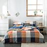 100% Cotton Nude Bedding Sets Bedsheets Fitted Bed Sheet Microfiber Antistatic Fabric Plaid Bed Sheet