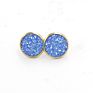 12Mm Druzy Drusy Earrings Resin Cabochon Earrings Gold Stud for Women Men Girl Jewelry Gift
