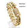 14K 18K Gold Plated Stainless Steel Iced Out Cz Miami Hip Hop Jewelry Cuban Luxury Link Chain Diamond Bracelet for Men Women